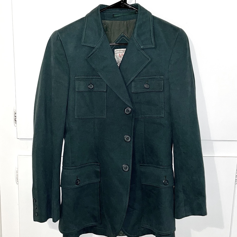 Authentic Vintage Green Suede Coat from former Yugoslavia